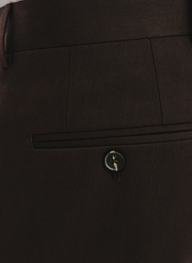 Tamsiai rudos kostiuminės kelnės