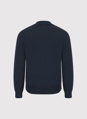 Tamsiai mėlynos spalvos medvilninis kardiganas