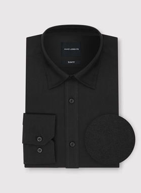 Juodi medvilniniai vyriški marškiniai