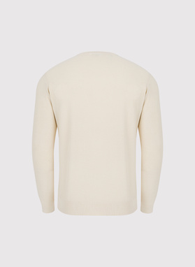 Vyriškas megztinis su O formos iškirpte