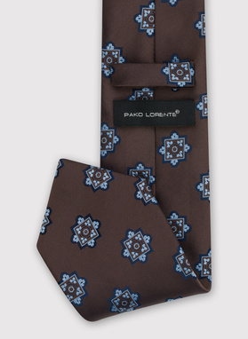 Bronzinis vyriškas kaklaraištis geometriniu raštu