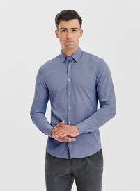 Mėlyni melanžiniai marškiniai