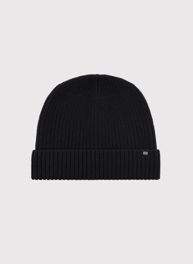 Juoda vyriška kepurė su vilna