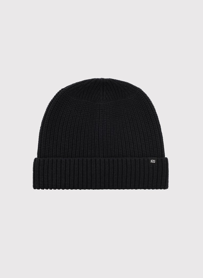 Juoda vyriška kepurė su vilna