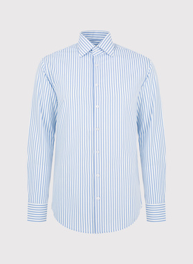 Medvilniniai vyriški marškiniai mėlynomis juostelėmis