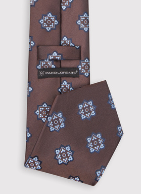 Bronzinis vyriškas kaklaraištis geometriniu raštu