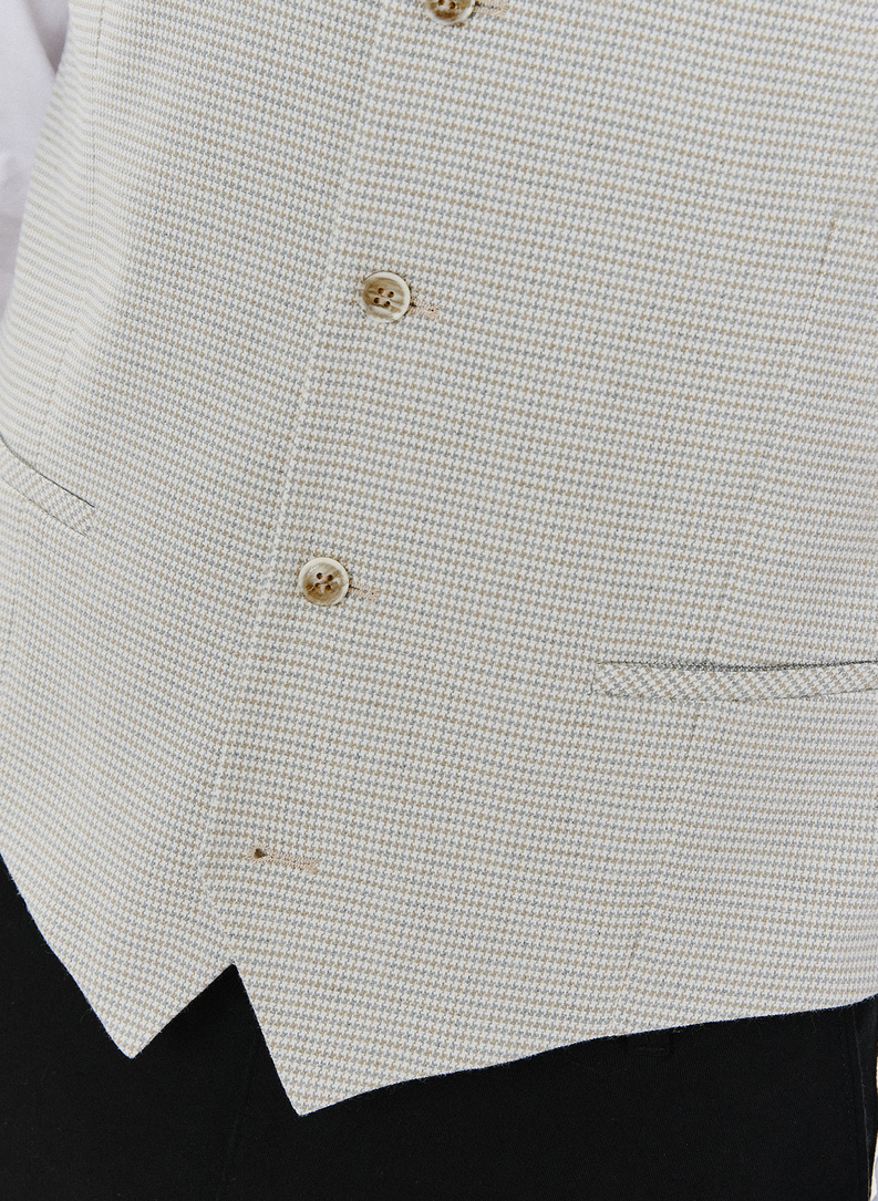 Vienaeilė vyriška liemenė smulkiais langais