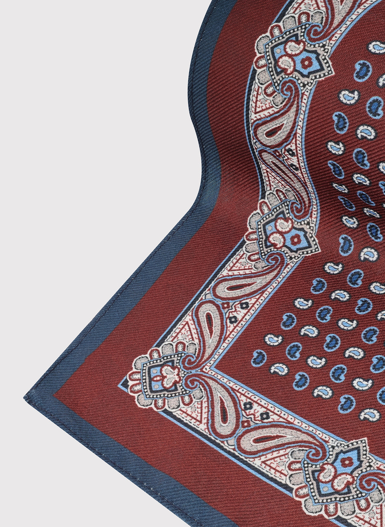 Dvipusė vyriška kišeninė nosinaitė peislio raštu