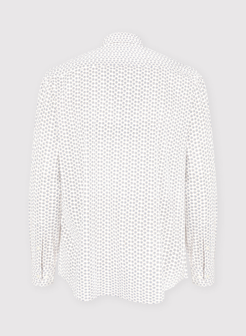 Laužytos baltos spalvos raštuoti marškiniai