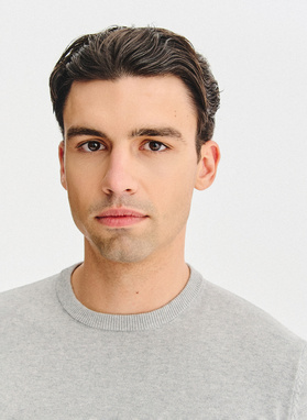 Pilkas medvilninis megztinis su kašmyru