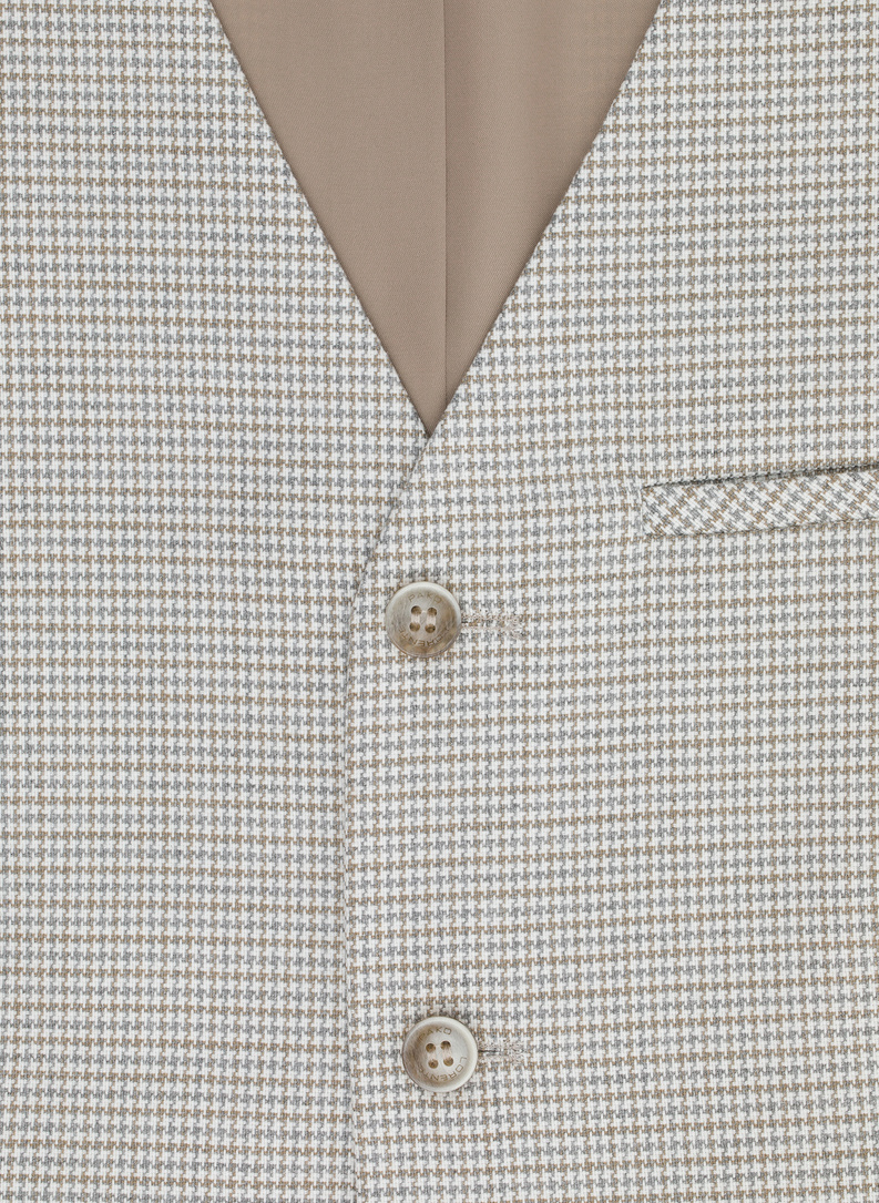 Vienaeilė vyriška liemenė smulkiais langais