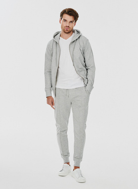 Pilkos spalvos sagstomas treninginis bluzonas