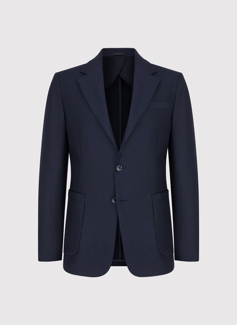 Tamsiai mėlynas vienaeilis švarkas