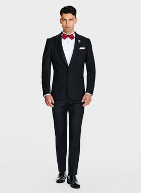 Vilnonis juodas smokingo švarkas