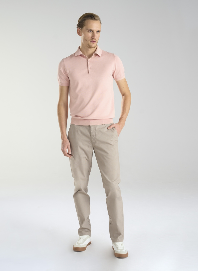 Rožiniai trikotažiniai polo T marškinėliai