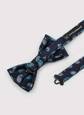 Tamsiai mėlyna vyriška peteliškė peislio raštu