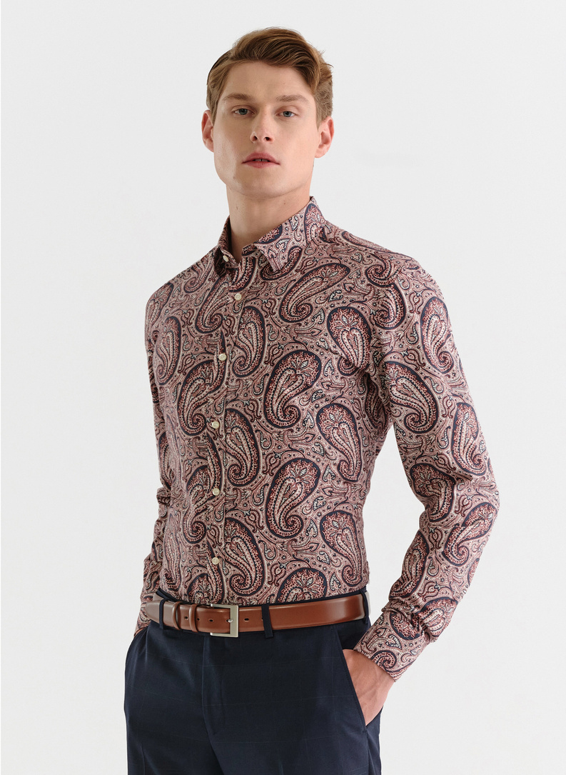 Vyšniniai vyriški marškiniai peislio raštu