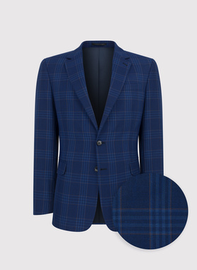 Tamsiai mėlynas languotas laisvalaikio švarkas