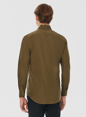 Alyvmedžio spalvos vyriški marškiniai ilgomis rankovėmis