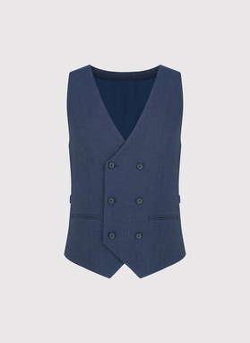 Tamsiai mėlyna dvieilė vyriška liemenė