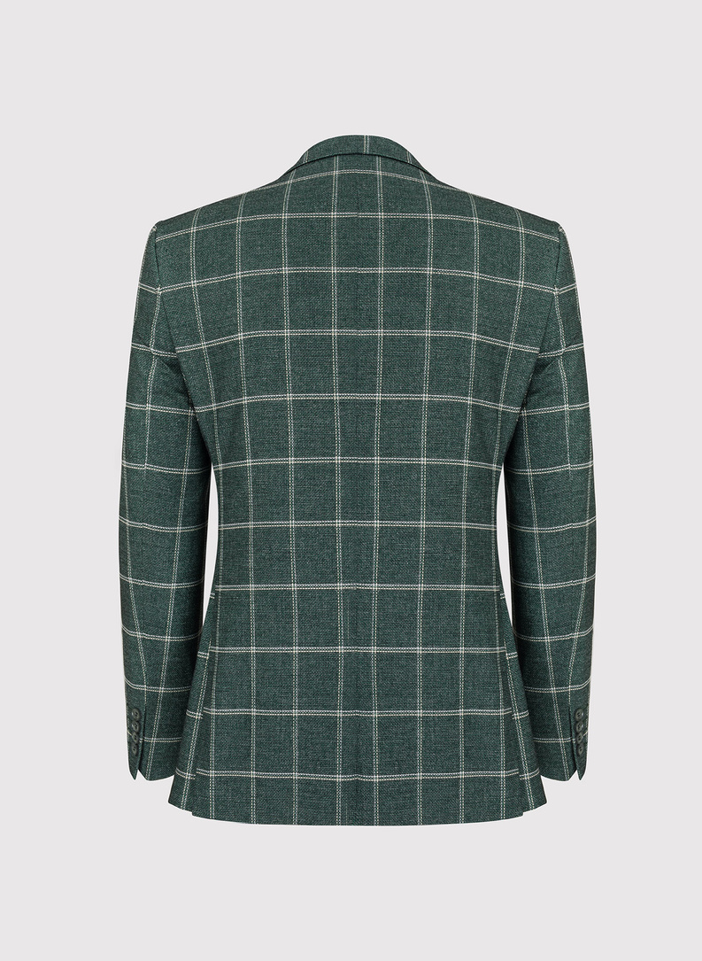 Žalias languotas vyriškas švarkas