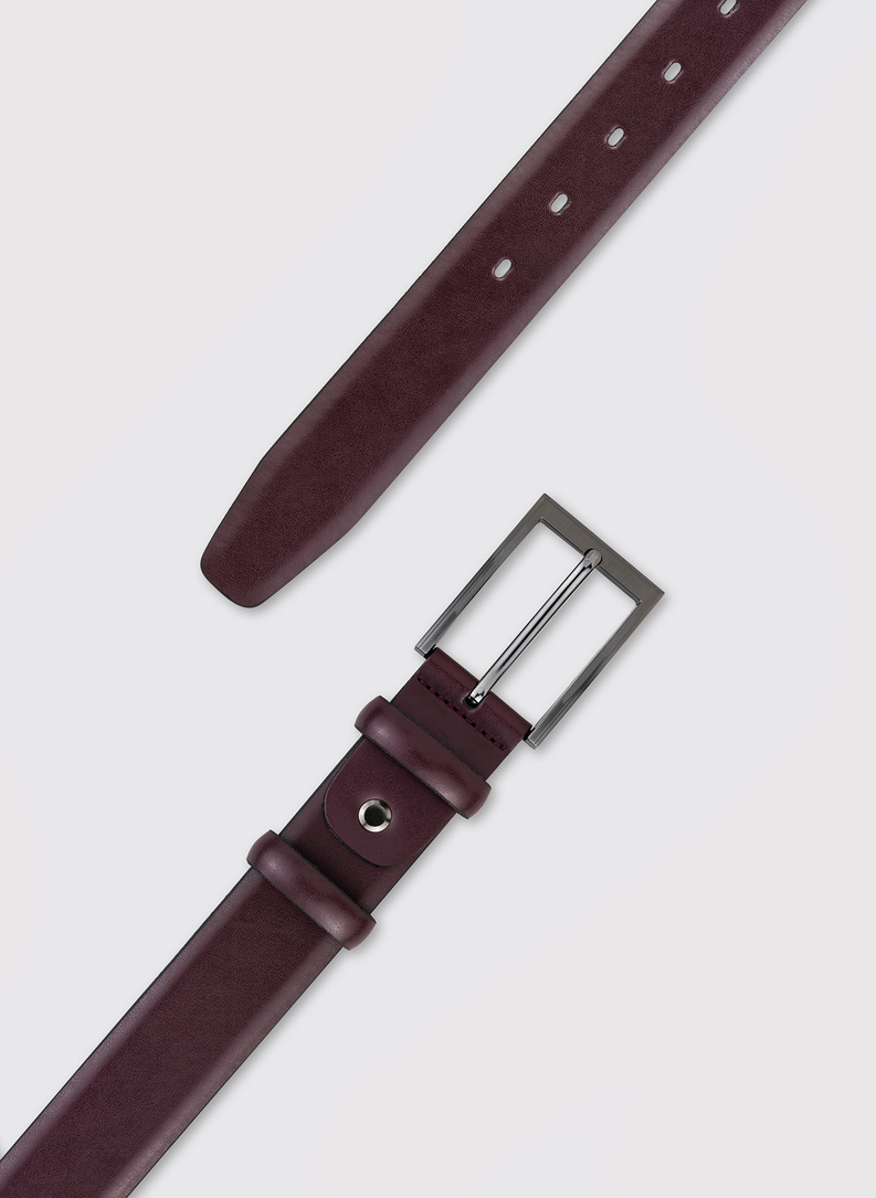 Vyšninės spalvos klasikinis odinis diržas