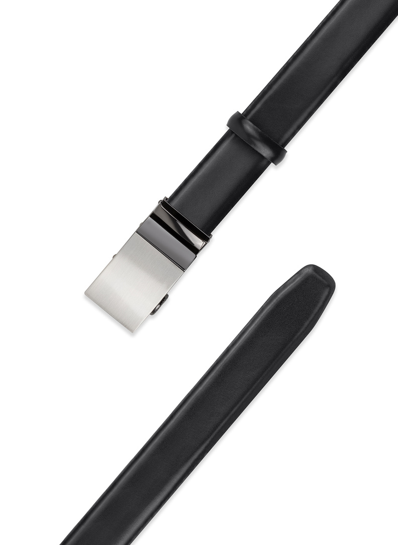 Juodas odinis vyriškas diržas