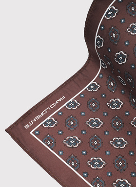 Ruda raštuota vyriška kišeninė nosinaitė