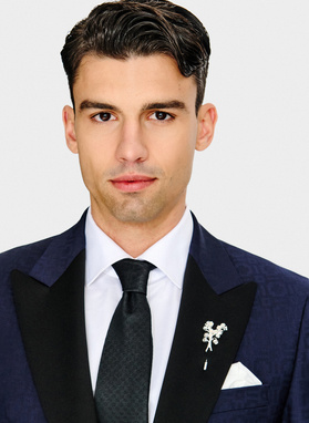 Tamsiai mėlynas smokingo švarkas