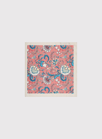 Rožinė kišeninė nosinaitė gėlių raštu