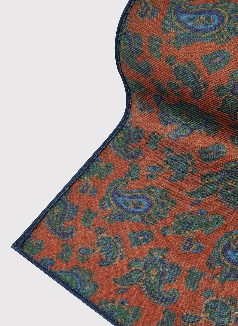 Dvipusė vyriška kišeninė nosinaitė peislio raštu