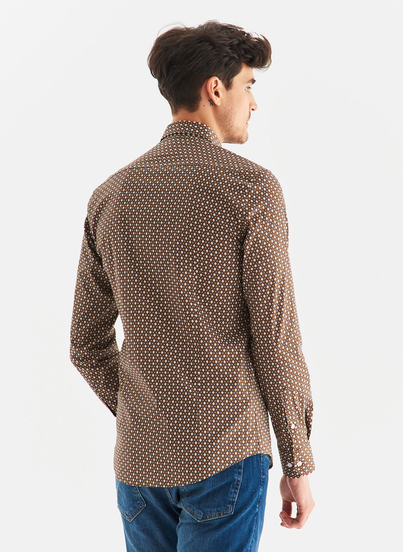 Bronziniai vyriški marškiniai mikroraštu