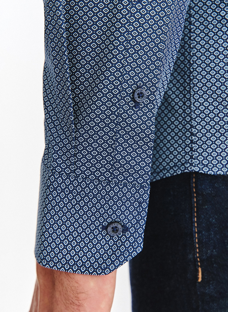 Medvilniniai marškiniai su mikroraštu