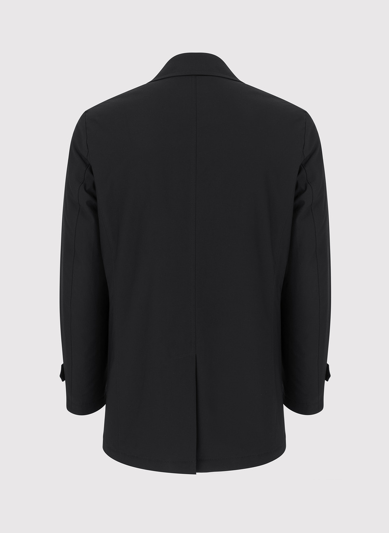 Juodos spalvos demisezoninis vyriškas lietpaltis