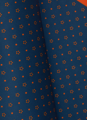 Tamsiai mėlyna oranžinė raštuota kišeninė nosinaitė