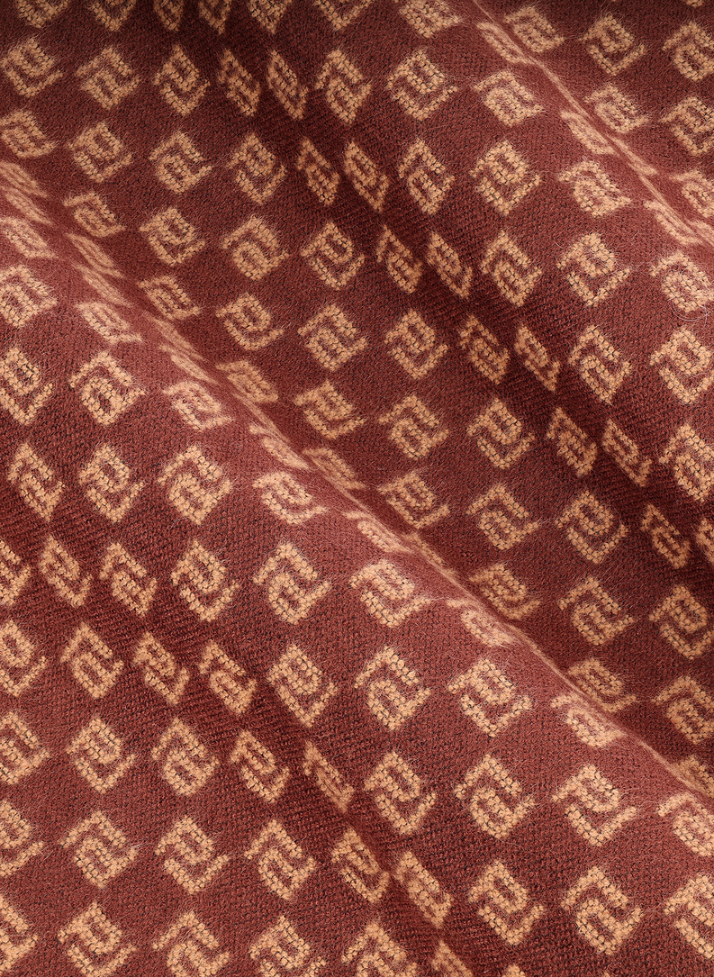 Rudas vyriškas šalikas su smėliniu žiedu su PL spaudu