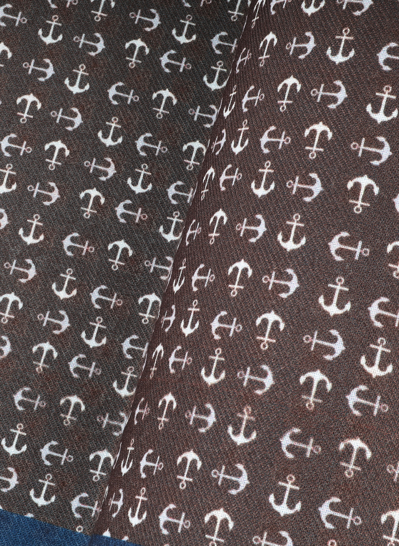 Dvipusė vyriška kišeninė nosinaitė su inkarais