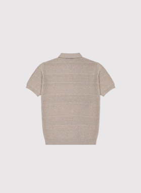 Smėliniai trikotažiniai polo marškinėliai