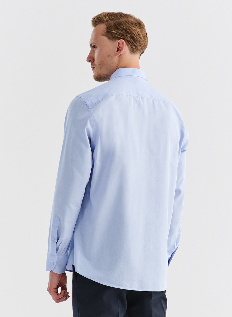 Elegantiški žydri vyriški marškiniai