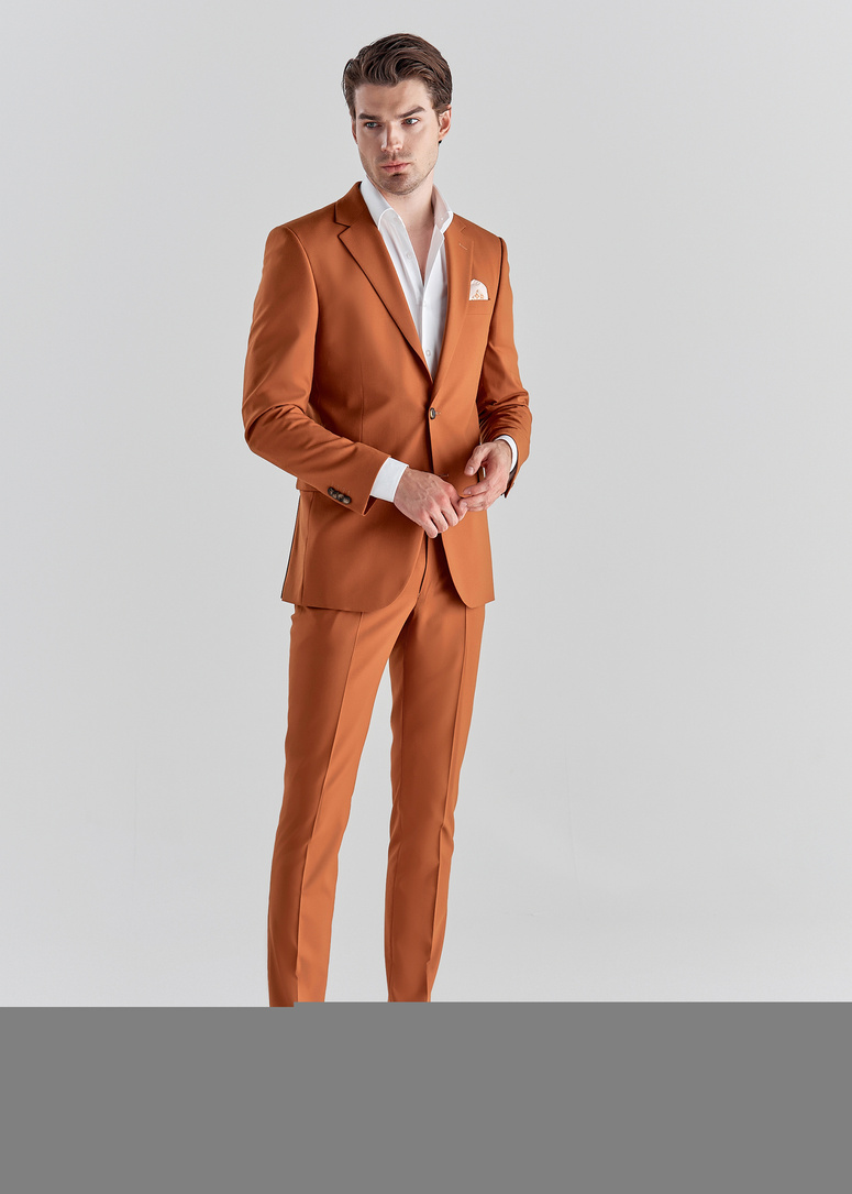Oranžinės kostiuminės kelnės P22SF-6G-021-P-S