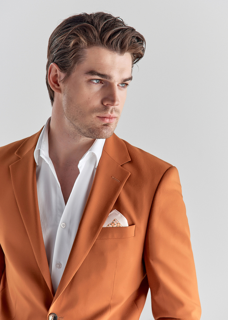 Oranžinės kostiuminės kelnės P22SF-6G-021-P-S