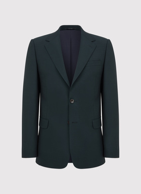 Vilnonis žalias kostiuminis švarkas