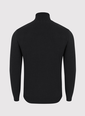 Juodos spalvos vyriškas „basic“ golfas be raštų