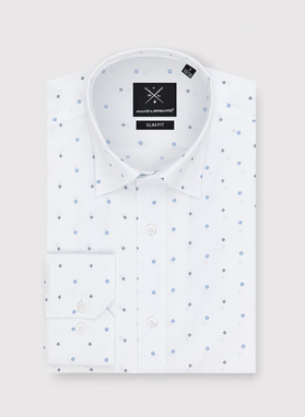 Balti vyriški marškiniai mikroraštu