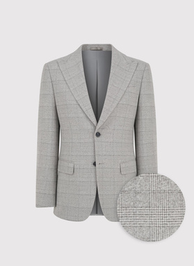 Pilkas languotas vyriškas kostiumas