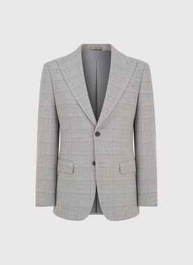 Pilkas languotas kostiuminis švarkas