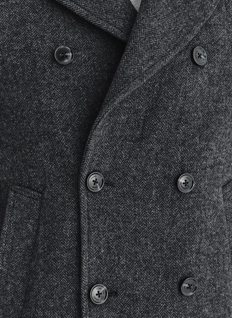 Pilkas dvieilis lietpaltis su vilna