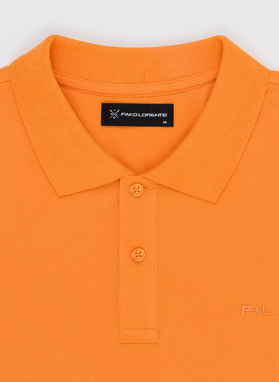 Oranžinės spalvos polo T marškinėliai be raštų