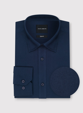 Tamsiai mėlyni medvilniniai vyriški marškiniai