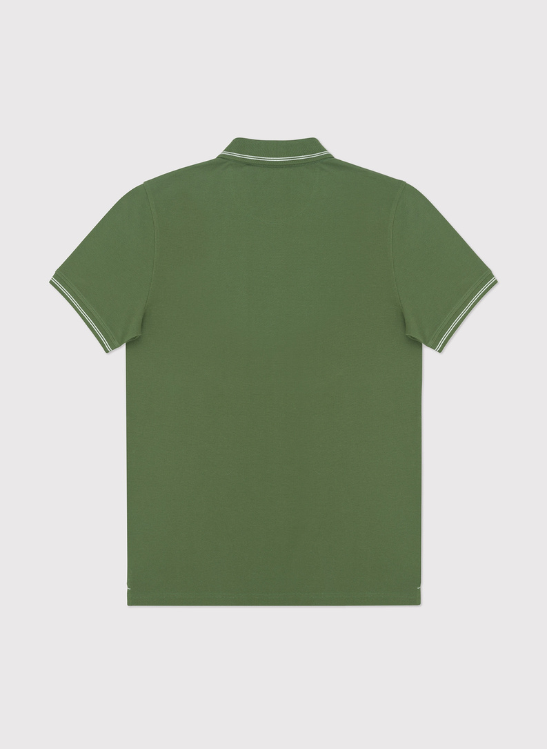 Žalios spalvos polo T marškinėliai be raštų